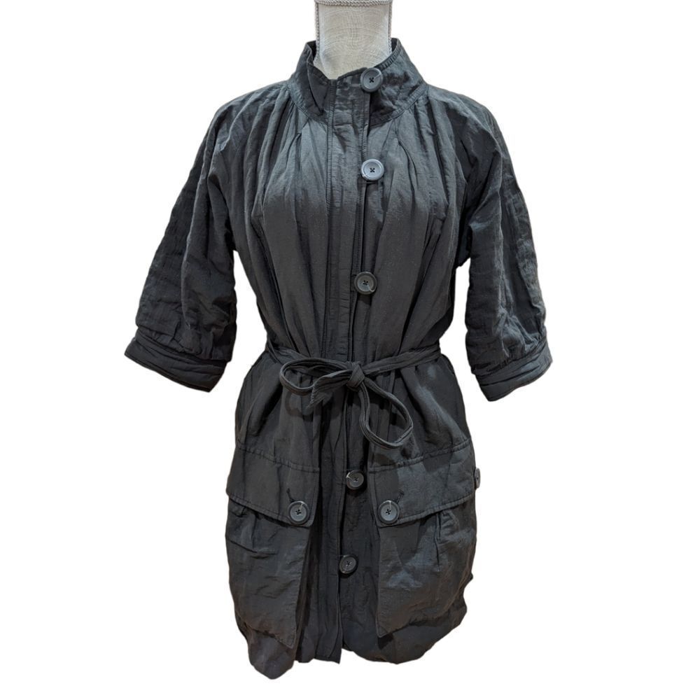 Vince Women's Shimmering Sparkle Black Utility Coat with Rope Size XS